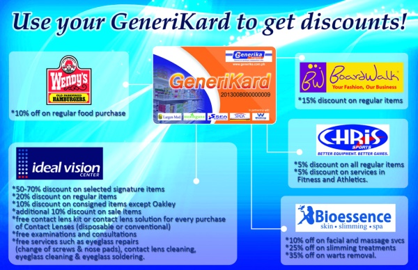 Great Discounts for Generikard Holders
